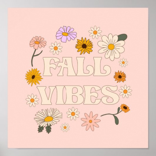 Poster Vibes de automne roses (Devant)