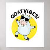 Poster Vibes de chèvre amusant Good Vibes Animal Pun (Devant)