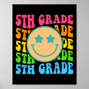 Poster Vibes de cinquième année super Face Retro Enseigna