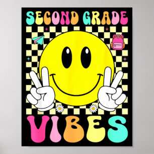 Poster Vibes de deuxième année sourire rétro visage retou