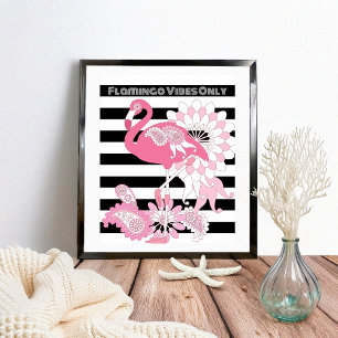 Poster Vibes de Flamant Uniquement Flamant Rose Moderne e