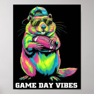 Poster Vibes de jour de match drôle Tribal Groundhog tena
