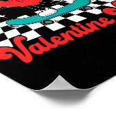 Poster Vibes de la Saint-Valentin Groovy Cœur Mignon Pour (Coin)