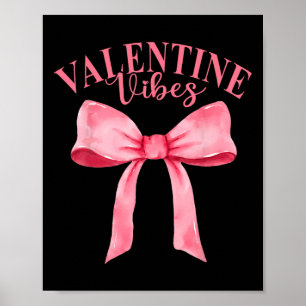 Poster Vibes de la Saint-Valentin Groovy Coquette Nœud Fe