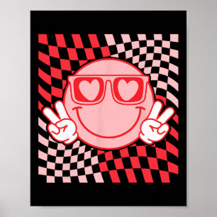 Poster Vibes de la Saint-Valentin mignonnes Groovy Saint-