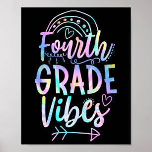 Poster Vibes de niveau Retour à l'école Tie Dye Enseignan