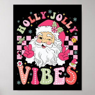Poster Vibes de Noël du Père Noël super Vibes de Noël Fem