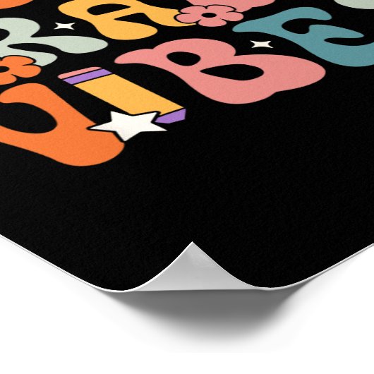 Poster Vibes De Quatrième Année Retour À L'École Rétro 4E (Coin)