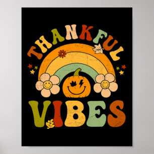 Poster Vibes de remerciement de Thanksgiving Automne Bonj