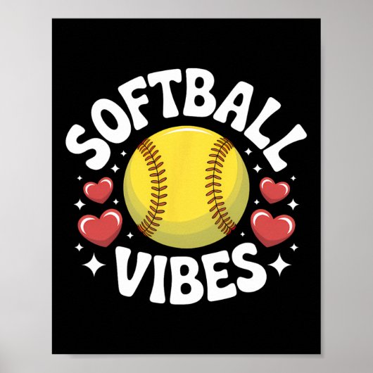 Poster Vibes de softball Équipe de softball de lancer rap (Devant)