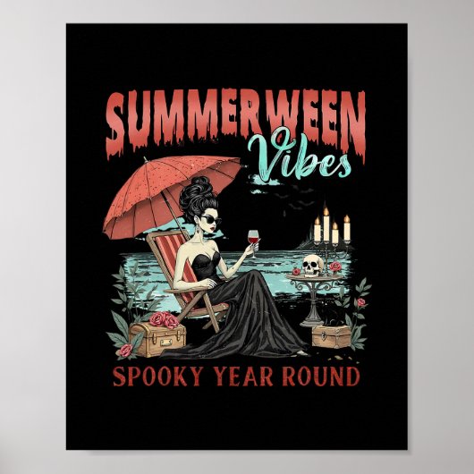 Poster Vibes de Summerween Épouvantail toute l'année Fill (Devant)