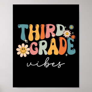 Poster Vibes de troisième année pour filles garçons ensei
