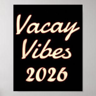 Poster Vibes de vacances 2026 Illustration d'été de plage