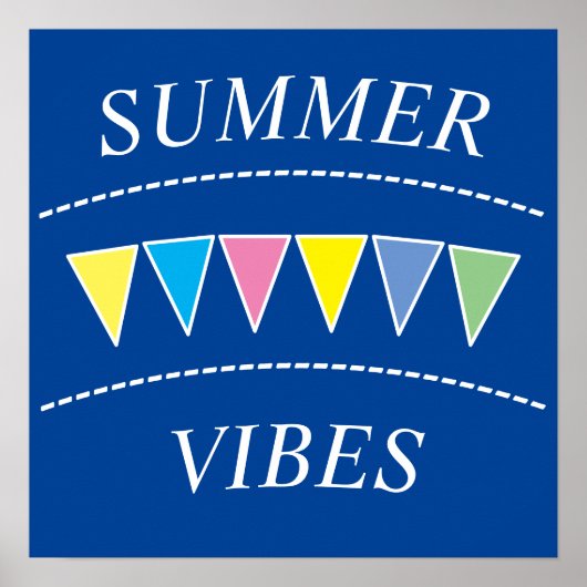 Poster Vibes d'été de Bunting coloré (Devant)