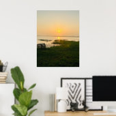 Poster Vibes d'été | Monogramme ombré de soleil et de sab (Bureau à domicile)