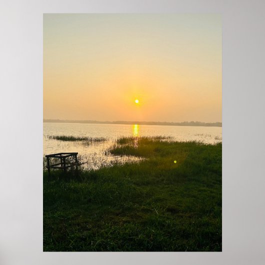 Poster Vibes d'été | Monogramme ombré de soleil et de sab (Devant)