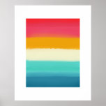 Poster Vibes d'été rétro Arc-en-ciel peintes en bandes<br><div class="desc">Palette rétro brillante et ensoleillée,  rayures peintes</div>
