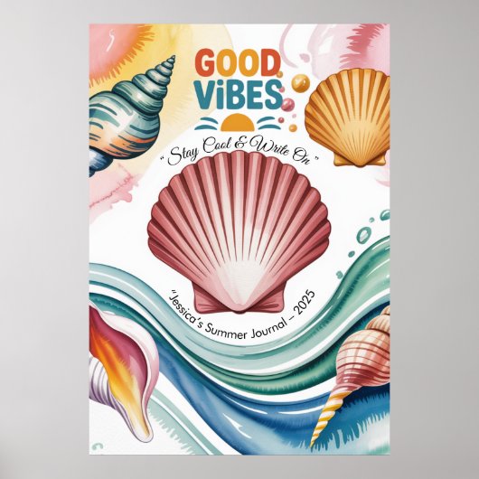 Poster Vibes d'été Retro Beach Illustration (Devant)