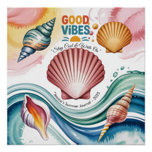 Poster Vibes d'été Retro Beach Illustration