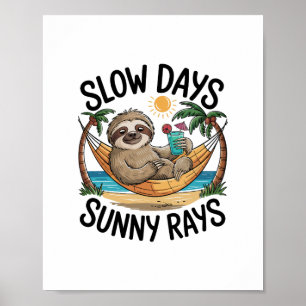 Poster Vibes d'été Sloth Funny Lazy Float