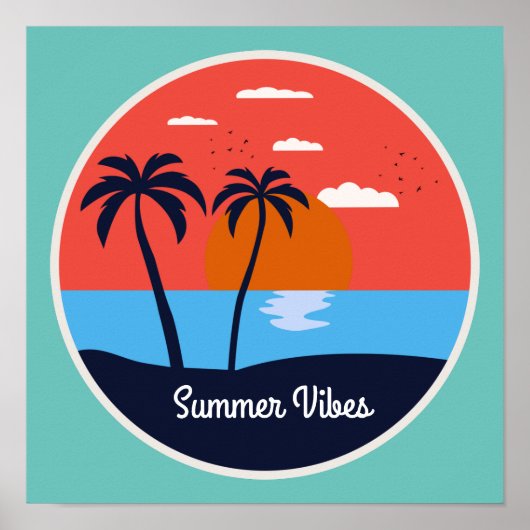 Poster Vibes d'été Vintages rétros (Devant)