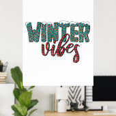 Poster Vibes d'hiver de Noël (Bureau à domicile)