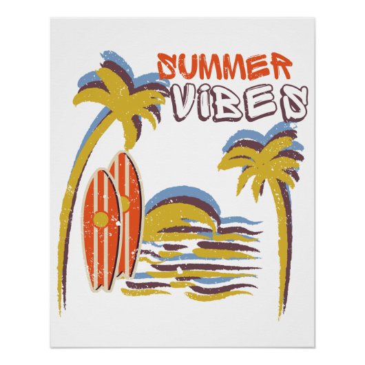 Poster Vibes été Vacances Vintage (Devant)