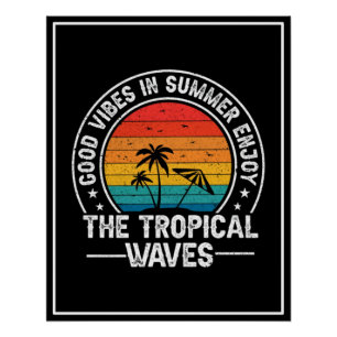 Poster Vibes Été Vagues Tropicales
