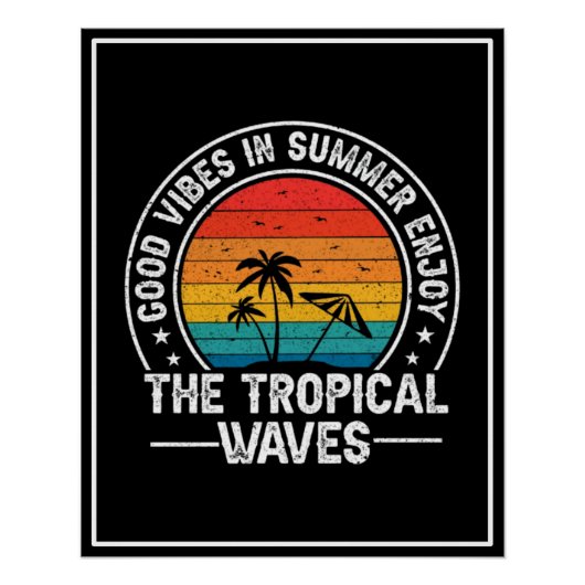 Poster Vibes Été Vagues Tropicales (Devant)