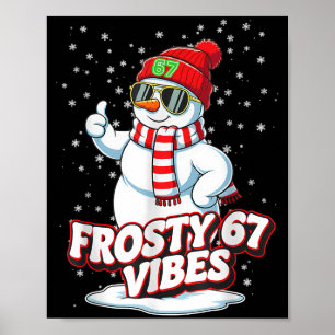 Poster Vibes Glacials 67 Bonhomme de Neige Pour Hiver - S