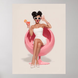 Poster Vibes Glamour Rétro Chic