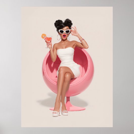 Poster Vibes Glamour Rétro Chic (Devant)