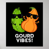 Poster Vibes Gourdes Funny Veggie Pun Dark BG (Devant)