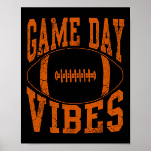 Poster Vibes Jour de jeu Orange Football Vintage