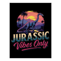 Vibes Jurassiques Seulement Dinosaure Retro Sunset