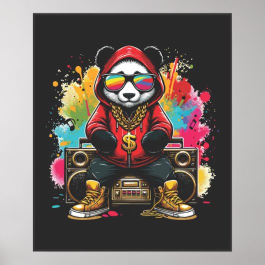 Poster Vibes musicales Funky Panda (Devant)