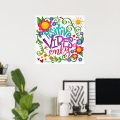 Poster Vibes positives mignonnes Whimsical uniquement Ins (Bureau à domicile)