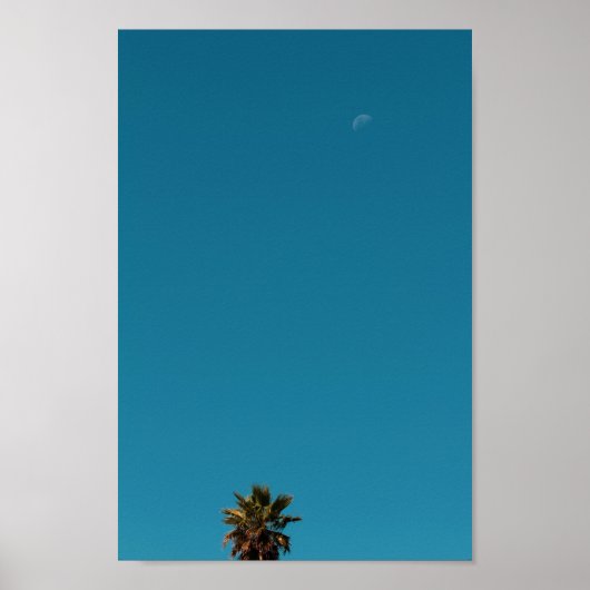 Poster Vibes positives Minimalisme de la lune de palmiers (Devant)