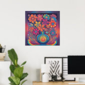 Poster Vibes Rétro Bloom (Bureau à domicile)