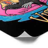 Poster Vibes Skeleton Flamant rose Halloween Éffrayant ét (Coin)