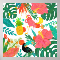 Vibes Tropicales Feuilles Florales Été Chic
