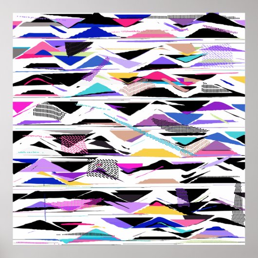 Poster Vibes vectorielles vibrantes des années 80 Abstrai (Devant)