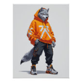 Poster Vibes Wolf Urbain - Design Futuriste (Devant)