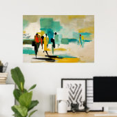 Poster Vibrance de midi – Figures abstraites (Bureau à domicile)