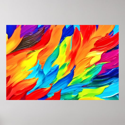 Poster Vibrant Abstract Expressionism Painting  (Devant)