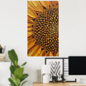 Poster Vibrant Abstract Sunflower Impasto (Bureau à domicile)