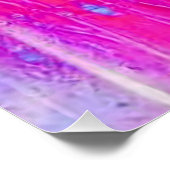 Poster Vibrant Abstrait rose et violet rayures Art (Coin)