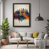 Poster Vibrant Abstrait Skyline Cityscape Art