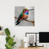 Poster Vibrant Allen’s Hummingbird Painting (Bureau à domicile)