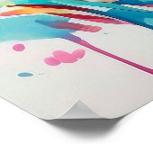 Poster Vibrant Aquarelle Portrait souriant Visages muraux (Coin)